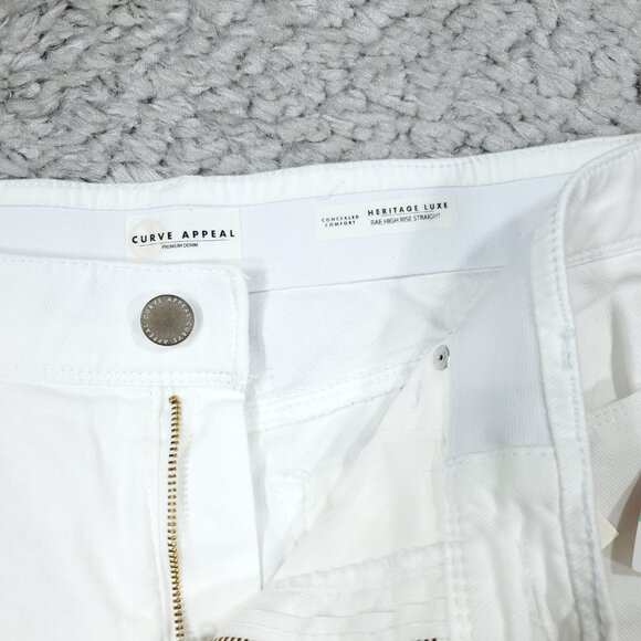 Curve Appeal Rae High Rise Straight Jeans Size 8 29 White Concealed Comfort - Picture 5 of 10